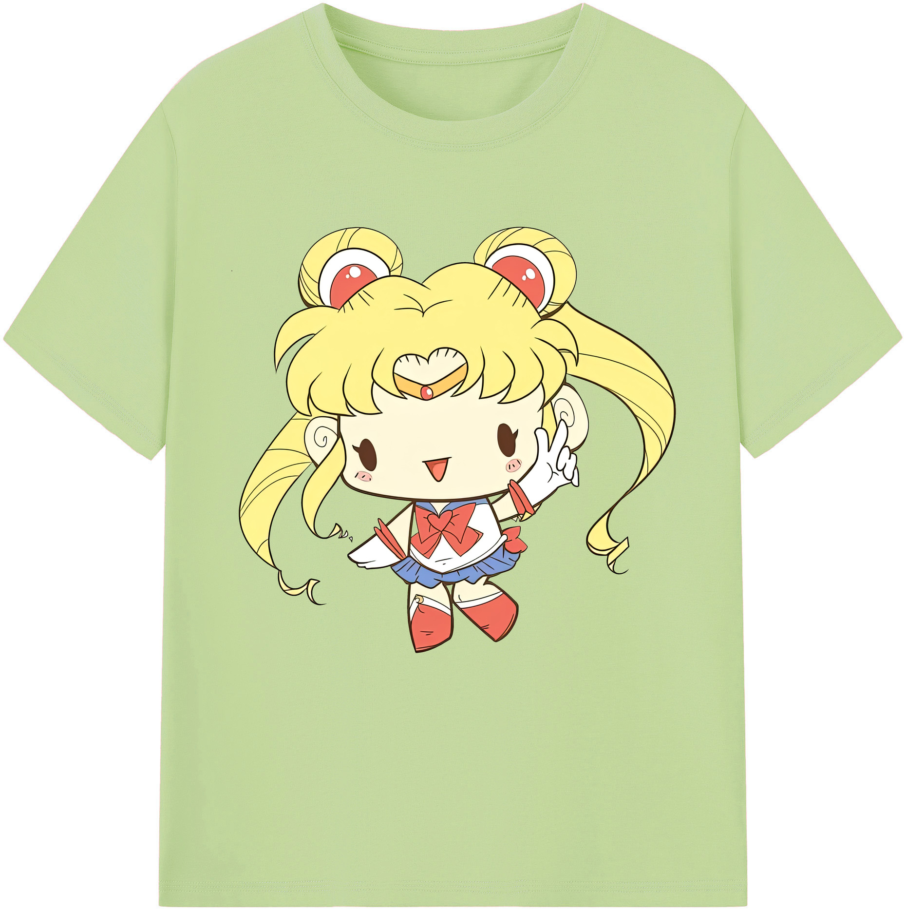 （画像用） 美少女戦士セーラームーン 月野 うさぎ つきの うさぎ Sailor Moon Tsukino Usagi 綿100％半袖Tシャツ（フロントプリント）